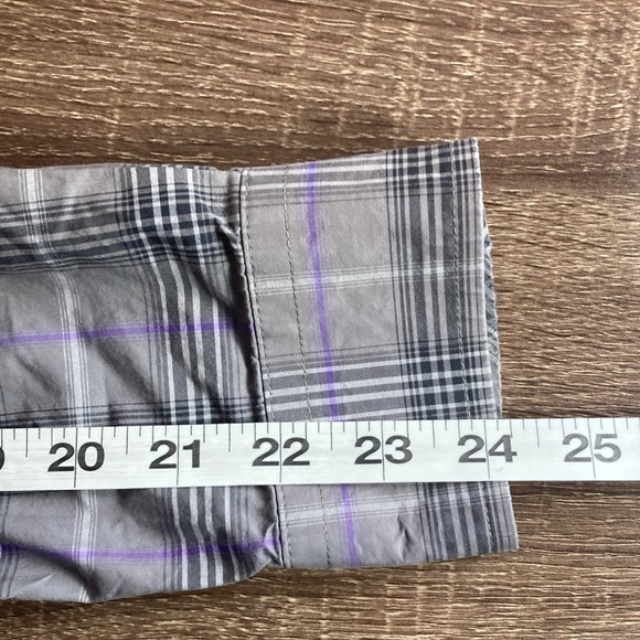 Mens EUC Cinch Gray & Purple Western Button Down Medium Shirt - Picture 5 of 8